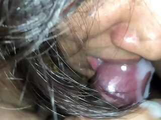 Sexiest Indian Lady Closeup Cock Sucking roughly Sperm in Frowardness