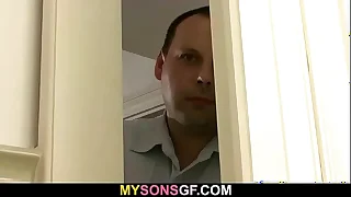 Ruinous grey step dad tricks his son's cookie procure hump